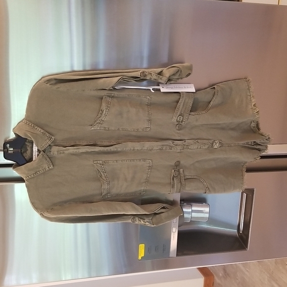 💕YOUNG FABULOUS & BROKE💕 River Raw Edge Romper Cadet Pigment Green XS NWT - Picture 4 of 10